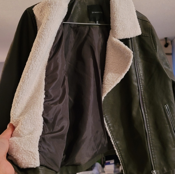 Leather jacket Dynamite (olive green) - Picture 3 of 3